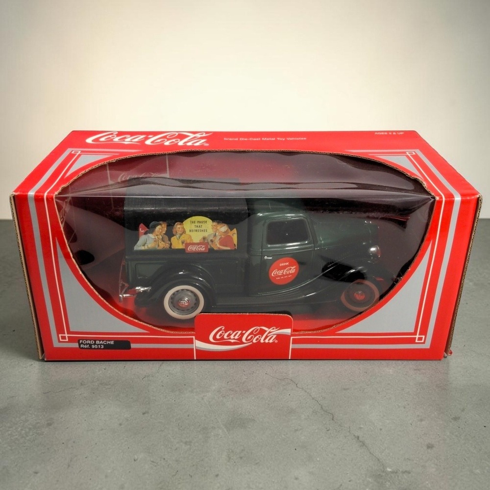 VTG 1998 Coca-Cola Solido Ford Bache Diecast Truck 1/18 #9513 Made in France NIB